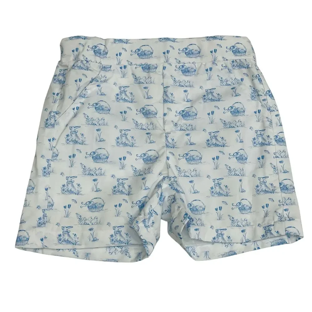 NWT Smockingbird Size 3 Bunny Toile Shorts Set
